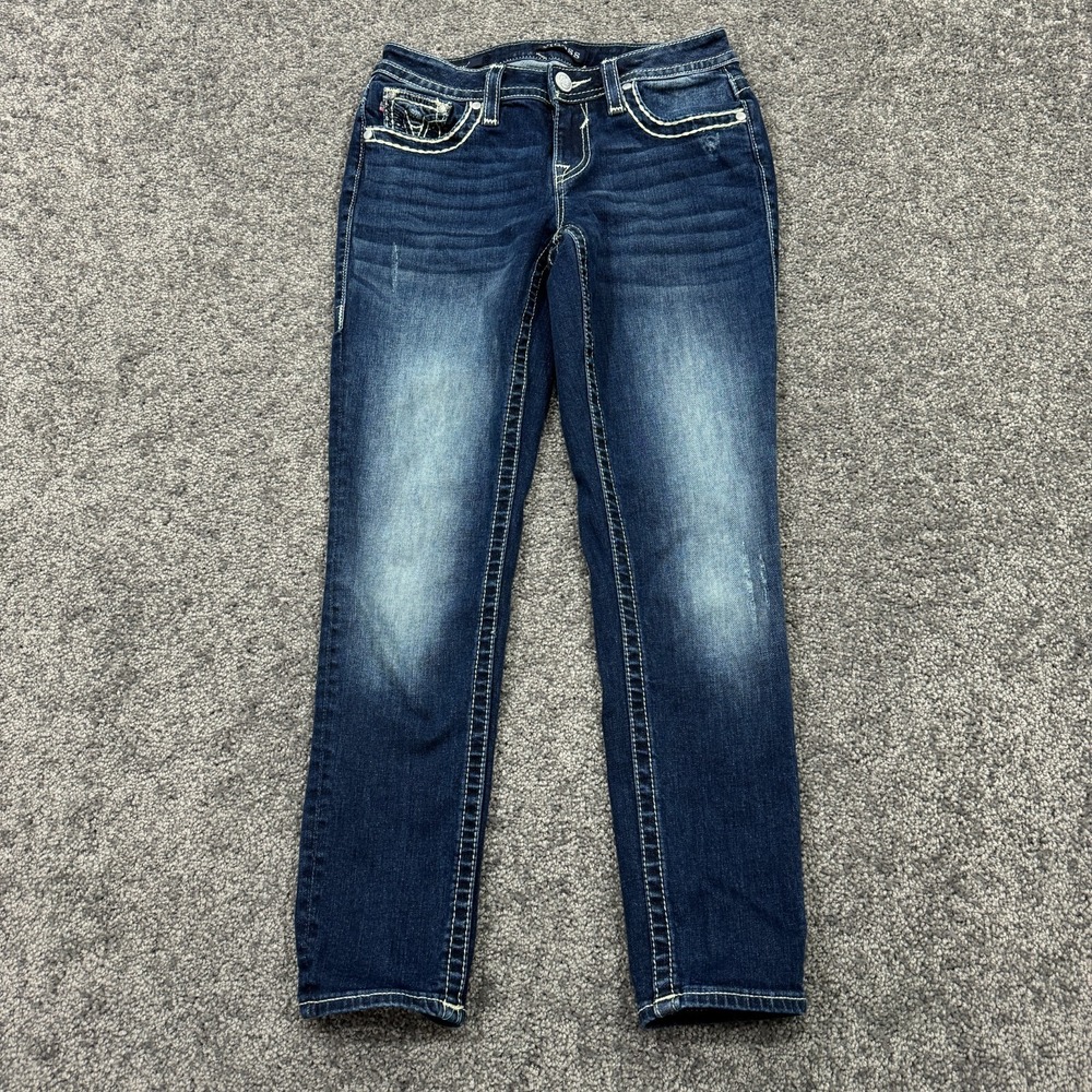 Vigoss Jeans Womens 2 L25 Blue Heritage Fit Capri Medium Wash Denim City Logo